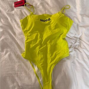 HUGO Vibrant Yellow One-Piece Swimsuit